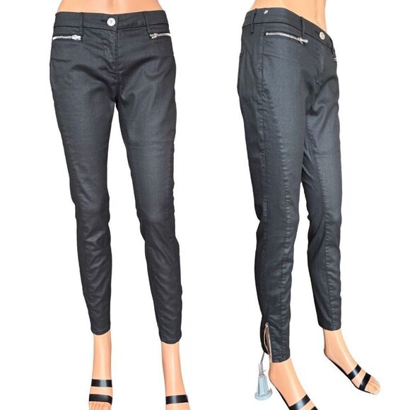 3x1 NYC W2 Blqck Coated Zip Ankle Low Rise Skinny Jeans - Picture 4 of 7